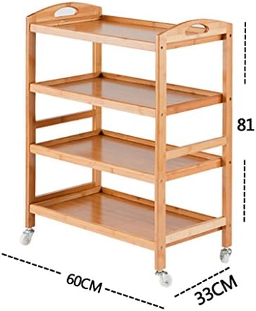kitchen shelf Kitchen Clips Shelf / Movable Wheel Drive Trolley Floor / Shelf Shelf Storage Pot Rack kitchen storage racks ( Size : 33*60*81cm )