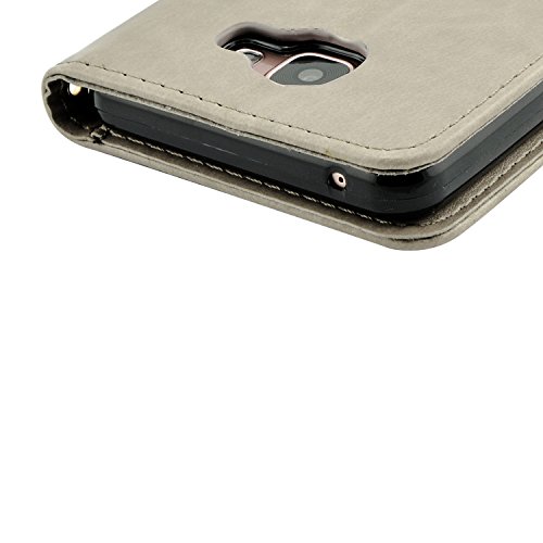 Galaxy A5 (2016) Hülle, Fraelc® Handyhülle Samsung Galaxy A510F 2016 Lederhülle Flip Tasche mit Kartenfächer und Standfunktion Schmetterling Muster Schutzhülle mit 1x Displayfolie + 1x Eingabestift - 6