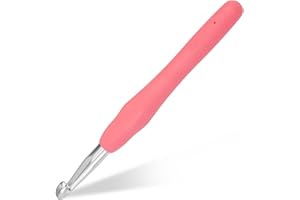 Doxiru Crochet Hooks 8 mm Colourful Knitting Crochet, High-Quality Aluminium Ergonomic Knitting Needle with Soft Grip for Yarn Crafts, Suitable for Beginners to Learn Hand Knitted Sweaters