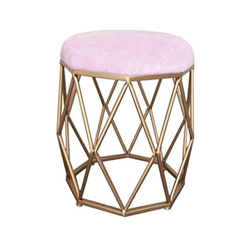 DEED Chair Stool - Make up Stool Sofa Stool Living Room Restaurant Chair Creative Metal Chair Iron Art Pink Chair Adult Home Stool