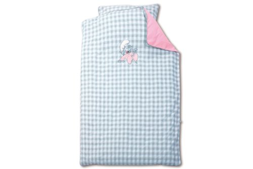 Baby Boum 100 x 140cm Cot Bed Duvet Set with Smurf Appliqué (Pink)