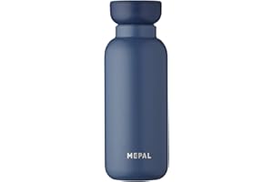 Mepal Ellipse Butelka Termiczna, z Podwójnymi Ściankami, Butelka do Picia w Podróży, Zachowuje Ciepło Przez 9 Godzin, A Zimno Przez 12 Godzin, Stal Nierdzewna, 350 Ml, Ciemnoniebieski (Nordic Denim)