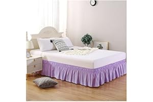 AQIGR Gonne da Letto Elasticizzata Balze Mantovana Giroletto Matrimoniali/Una Piazza e Mezzo/Singolo Tre Lati Tessuto Around Bed Wrap con Cinture Regolabili Facile da Pulire