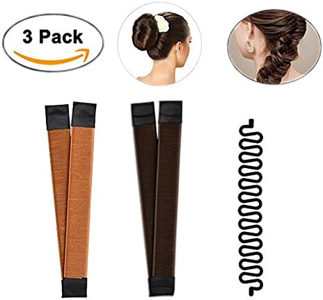 FIGHTART 2PCS Hair Bun Maker Magic Donut Hair Styling DIY Curler Roller Hair style Tools +1PCS French Twist Hair Braiding Tool