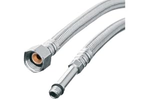 pokm toolsmarket – 600mm Panzerschlauch ÜM 1/2" x M10x1 AG lang, Flexibler Schlauch 1/2 Zoll Überwurf Beidseitig, Flexschlauch DN8, Verbindungsschlauch für Armatur Sanitär Schlauch, Edelstahl