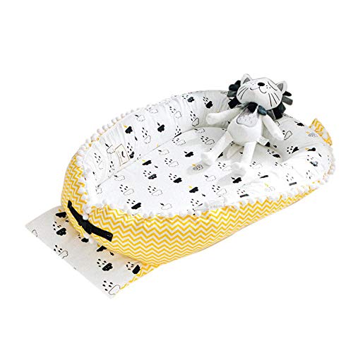 Preisvergleich Produktbild Neugeborenen Baby Faltbare Badewanne Pad Druck Bionisches Bett Das Abnehmbares Waschbares Tragbares Baby-Bett-Multifunktionsreise Krippe Faltet Im Herbst Und Winter Warm Mehrere Stile,iStary