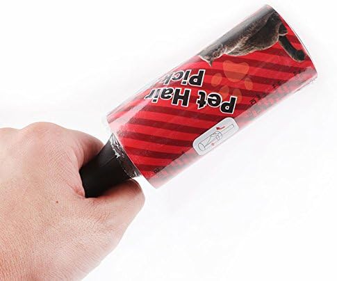 Supshark--Hand tearing Sticky Roller For Lint Detachable 50 pumping, 4 Inches Wide Portable Dog Cat Hair Remover Set,Can also be used for scraps of paper and snacks