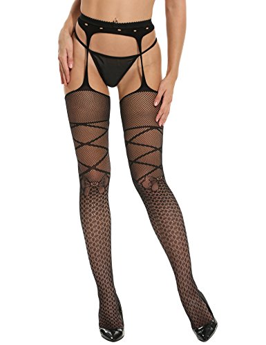 Clearance Sale Women Sexy Lingerie Stockings Tights Pantyhose Mesh Hollow Floral Lace Stretchy with Adjustable