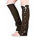 Produktbild KingNew Crochet Knit Stiefelsocken, Topper Cuff Knit Accessory Gamaschen Frauen Beinwärmer Taste (braun)
