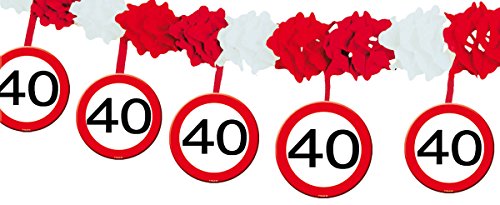 24-tlg. Partyset 40. Geburtstag Dekoset Dekobox – Verkehrschild – Girlanden, Luftballons - 3