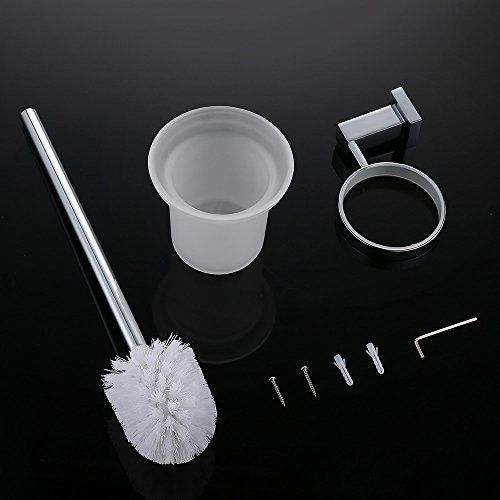 Homelody Toilettenbürste Bürstengarnitur Bürste Halter WC-Bürste Klobürste-Set WC-Garnitur,Toilettengarnitur Toilettenbürstengarnitur zur Wandmontage - 6