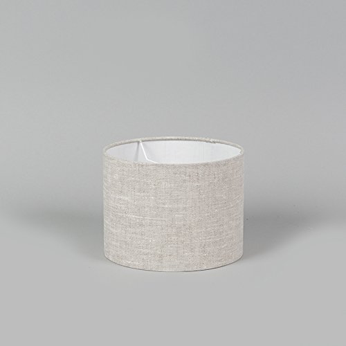 QAZQA Modern Polyester Lampenschirm 20/20/15 Zylinder grau-weiß , Rund gerade Schirm Pendelleuchte, Schirm Stehleuchte, - 4