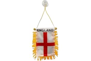 LEVVIYE England Mini Window Car Rearview Mirror Hanging Flag Banner 4 X 6 Inch Double Sided Decorations Memorabilia