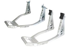 BIKETEK ALUMINIUM BOX PADDOCK STAND FRONT & REAR SET PAIR HEAVY DUTY