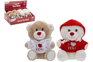 WITH LOVE 5" Cute I Love You Teddy Bear Wearing a Hoody - Only ONE of ANY colour supplied