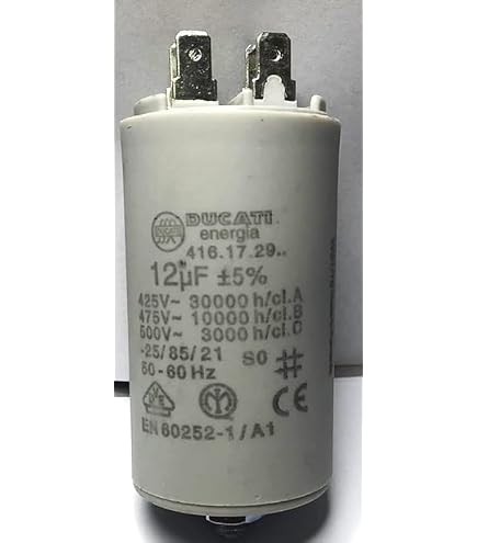Condensator 12,5µF stekkeruitv | Capaciteit: 12.5 µF | Diameter: 36 mm