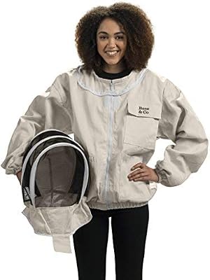 Bees & Co K74 Veste d'apiculteur en coton naturel avec voile d'escrime