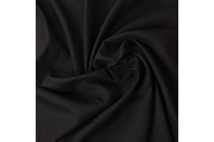 Kt KILOtela - Tessuto di Lino e Cotone, per Decorazione e Abbigliamento, Lavabile, Stirabile a 150°C, Nero, 50 x 150 cm