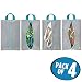 Produktbild mDesign 4er-Set Schuhbeutel - leichte Reisetasche für Schuhe - vielseitige Tasche für Sport, Kosmetik und Strand - grau/türkis/weiß