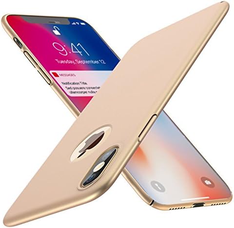 BSAMZ iPhone X Case, Ultra Thin Protect Case Back Cover with Ultra Light and Anti-Scratch Protective Design Case for iPhone X.(Gold)
