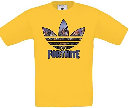 RJWprint Fortnite T Shirt Kids/Boys/Girls/Child - Gamer Inspired T Shirt for Boys - Gold Age 3-4