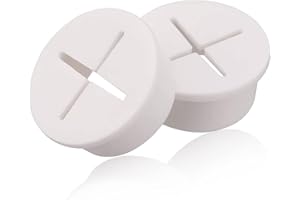 AIDI Flexible Silicone Rubber Grommets for Holes, 2pcs Desk Hole Cover Cable Wall Grommet Desk Grommets White Rubber Grommets, Cable Wire Hole Cover for Office Home Computer Desk