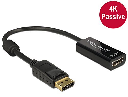 DELOCK Adapterkabel DisplayPort 1.2 Stecker> HDMI Buchse schwarz 4K Passiv - 2