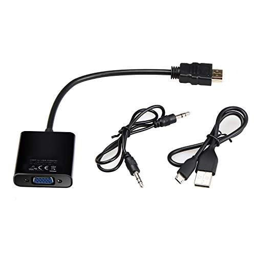 HDMI auf VGA, TechRise Vergoldet 1080P Aktive HDTV HDMI zu VGA Adapter Konverter Kable mit Audio und Micro USB Ladekabel - 4