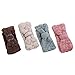 Produktbild Lurrose 4 stücke Stirnband waschen Gesicht dusche Haarband elastische korallen Fleece Bowknot für Frauen und mädchen Make-up spa Sport Yoga (rosa + grün + beige + blau)