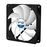 Arctic Cooling F12 - Ventilador para caja de ordenador (74 CFM, 31 dB, 3 W), color negro y blanco