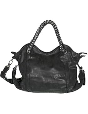 Mevina Damen Handtasche mit Kette Wildleder Optik Schultertasche Henkeltasche viele Farben