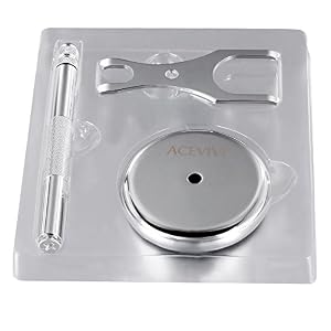 ACEVIVI Deluxe Chrome Razor and Brush Stands,Silver - Image 8