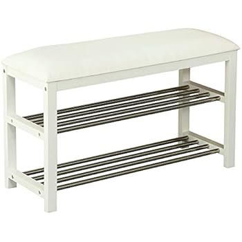 Scarpiera Panca Con Sedile - Legno Bianco, 100x30x52 Cm, Mensole Regolabili, Portaoggetti Nascosto - Foto 6