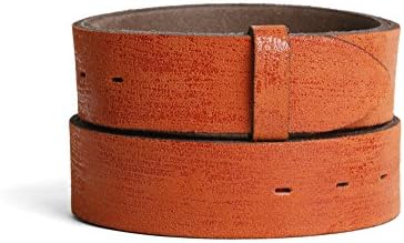 VaModa Leather belt, Nassau orange, Length=100cm, PressStuds, without buckle