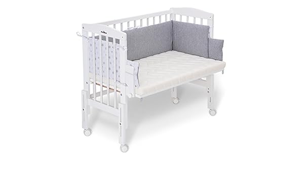 Fabimax 3761 Lit Dappoint Pro Blanc Avec Matelas Classic Et Tour De Lit Etoiles Gris Petite Taille Bebe Puericulture Co Dodos Centroarco Com