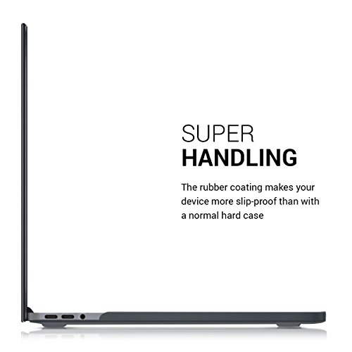 kwmobile Hardcase Laptop Hülle für Apple MacBook Pro 15″ (ab 2016) Touchbar – Schwarz dünne gummierte Schutzhülle Cover Case Tasche - 3