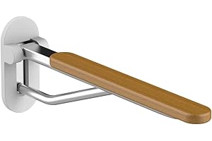 Heuffe Maniglione per Wc Pieghevole，Maniglia di Sostegno a Parete Toilette，Maniglia per Alzarsi per Disabili a Muro，Maniglione Ribaltabile Bagno per Anziani（Legno）