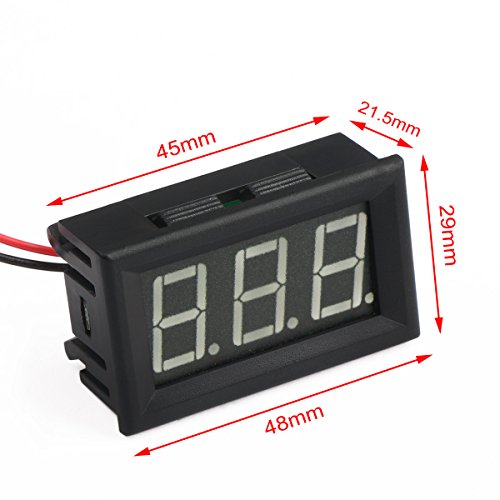 DROK? Digital Readout 12V Car Battery Volt Meter 3.5-30V Voltmeter Auto Gauges Red LED - 6