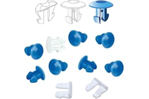 Tûche Kit 8 Bottoni targa e 2 fermi centrali, 7 bottoni blu e 1 bianco, fissaggio targa al portatarga per Auto moto camion tir