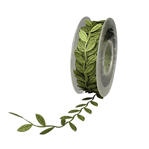 Yalulu 10 Yard Premium Leaf Ribbon Girlanden trimmen Satinband Spitzenborte Borte DIY Hochzeitsdekoration