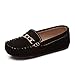 Produktbild GPF-fei Boy-Schuh Girls Schuhe Loafers Schuhe Single Schuh Peas Schuhe Metallic Leder Feder Lazy Schuhe Comfortable Fashion Breathable Leisure,Black,25