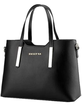 Frauen PU Leder Henkeltaschen Schultertaschen Tasche Handtasche Umhängetasche Damen