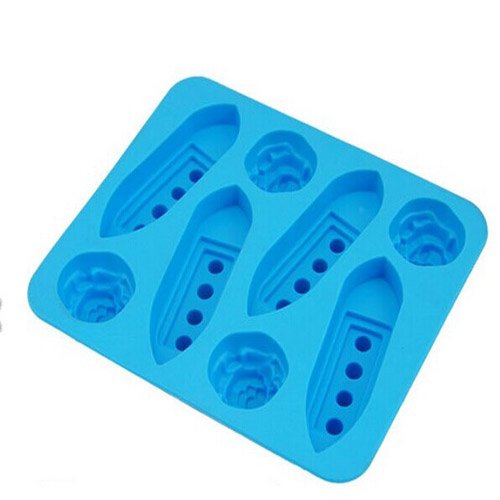 1Pcs Silikon Schimmel Ice Cube Mould Tray Chocolate Candy Freeze Party Titanic zufällige Glasfarbe - 4
