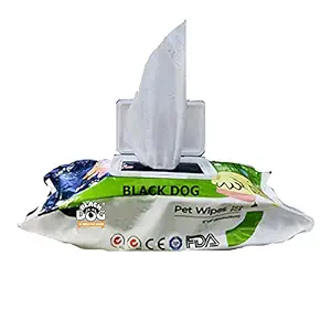 BLACK DOG Wet Pet Wipes for Dogs, Puppies & Pets with Fresh Apple Scent 6