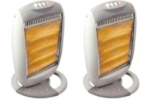 KD & JAY 2 x 400W/800W/1200W Halogen Heaters Oscillating Electrical Portable Fire Home