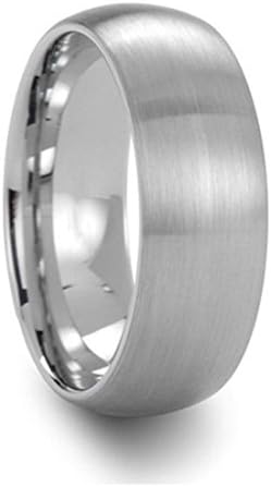 8mm Dome Brushed Plain Titanium Ring Mens Womens Wedding Bands Comfort Fit Size J-Z4