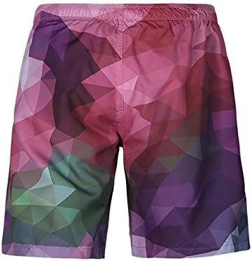The Grid Stamp Beach Pants Men'S Summer Swimming Pants Color 3D Printing Beach Casual Trousers. Shorts