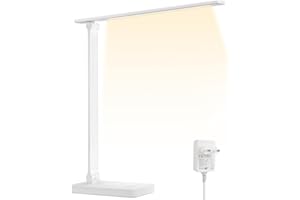 Lepro Lampada da Scrivania LED 800LM, Lampada da Tavolo 72 LEDs, 5 Colori e 5 Livelli di Luminosità, Dimmerabile, Luce Scrivania Protezione degli Occhi per Lettura/Studio/Ufficio, Bianco
