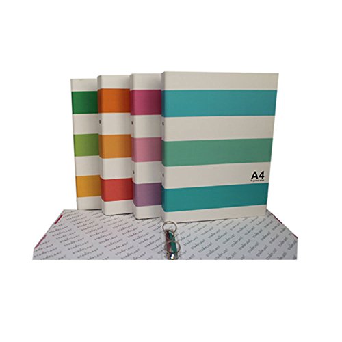 40019 - Set de 2 carpetas A4 con 2 anillas dise o de rayas tapa cart n forrado 40019 - Set de 2 carpetas A4 con 2 anillas dise o de rayas tapa cart n forrado