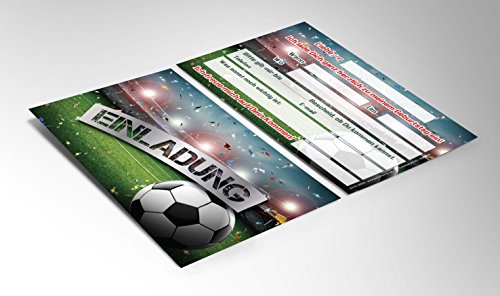 12 Einladungskarten zum Kindergeburtstag Fußball Fussball Party / Einladungen zum Geburtstag / Umschlag /Party-Tüten - 3